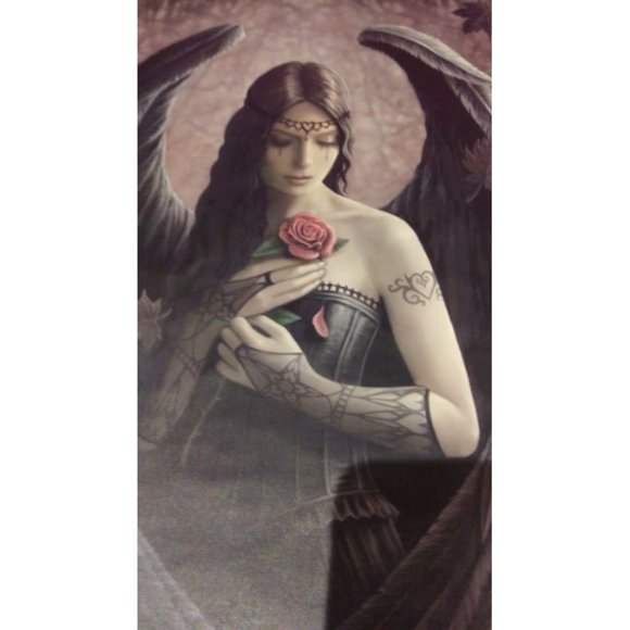 Design Toscano Scroll of Female Angel with Black Wings - Picture 3 of 5